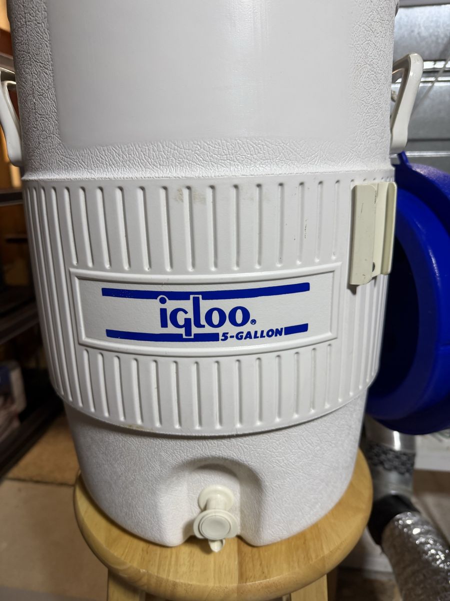 Igloo 5-Gallon Water Cooler Jug - White & Blue Portable Beverage Dispenser