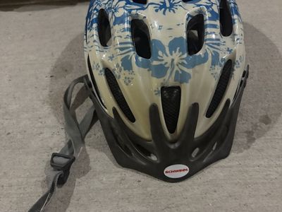 Schwinn Women's Inspire Blue/White Floral Bike Helmet - Size Small/Medium (Approx. 54-58cm)