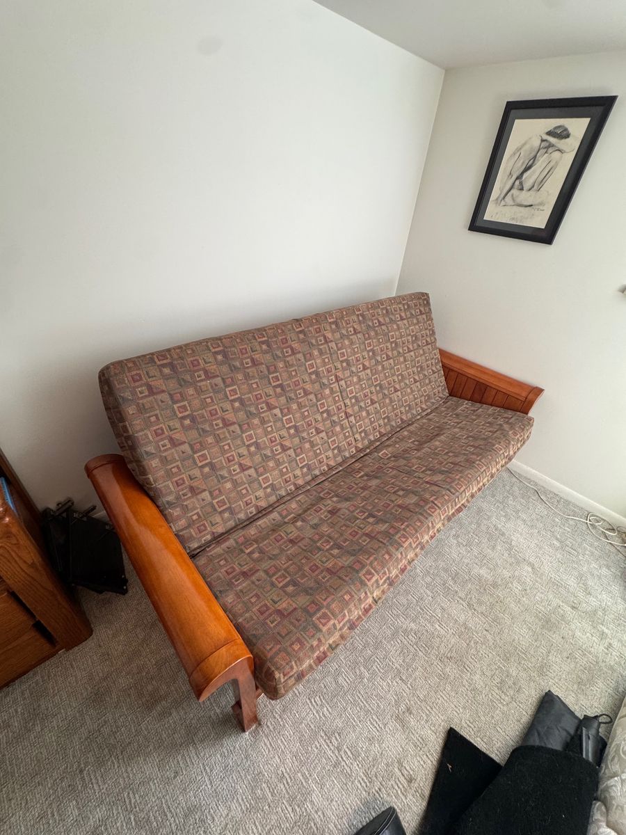 Futon Cherry Wood Frame Comfortable Mattress