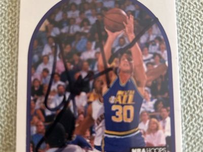 Jim Farmer NBA Hoops Basketball Card - Utah Jazz #30 Guard Autographed, Vintage Sports Memorabilia
