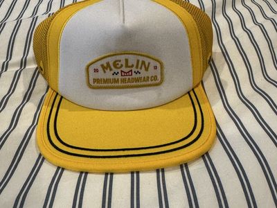Melin Eagle MPH Pit Crew Hydro Snapback Hat - Yellow/White - Size XL