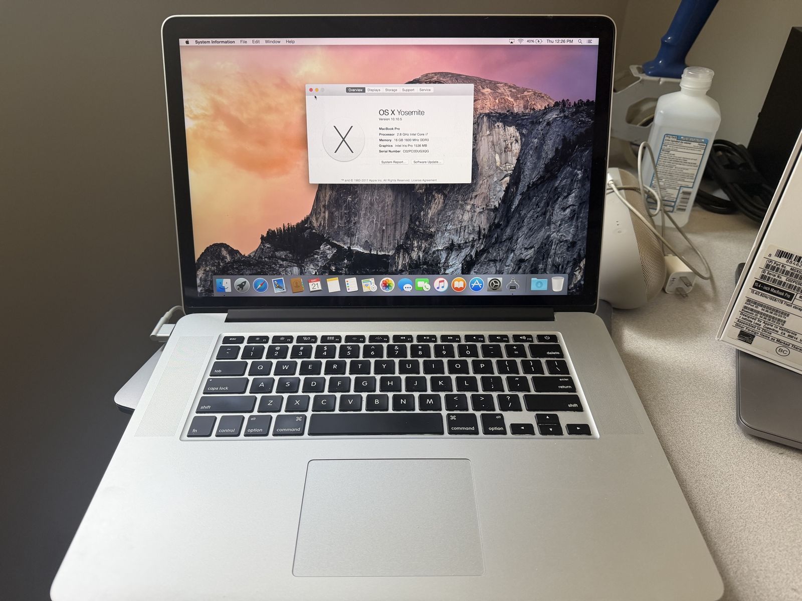 Apple MacBook Pro 2015 15in i7 16GB 1TB HD