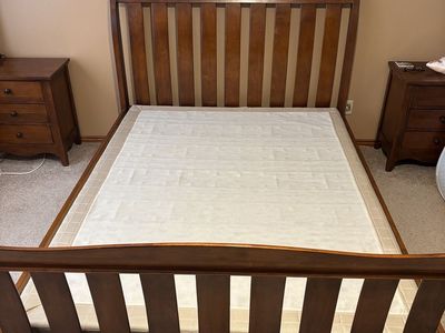 Wooden Queen Sleigh Bed Frame - Headboard & Footboard Included