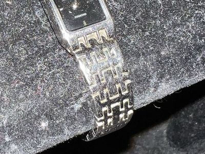 Anne Klein Diamond Accent Silver-Tone Women's Bracelet Watch - Black Dial