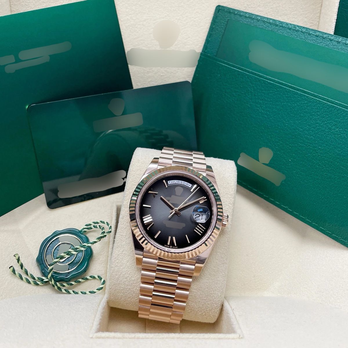 Luxury rose gold automatic watch