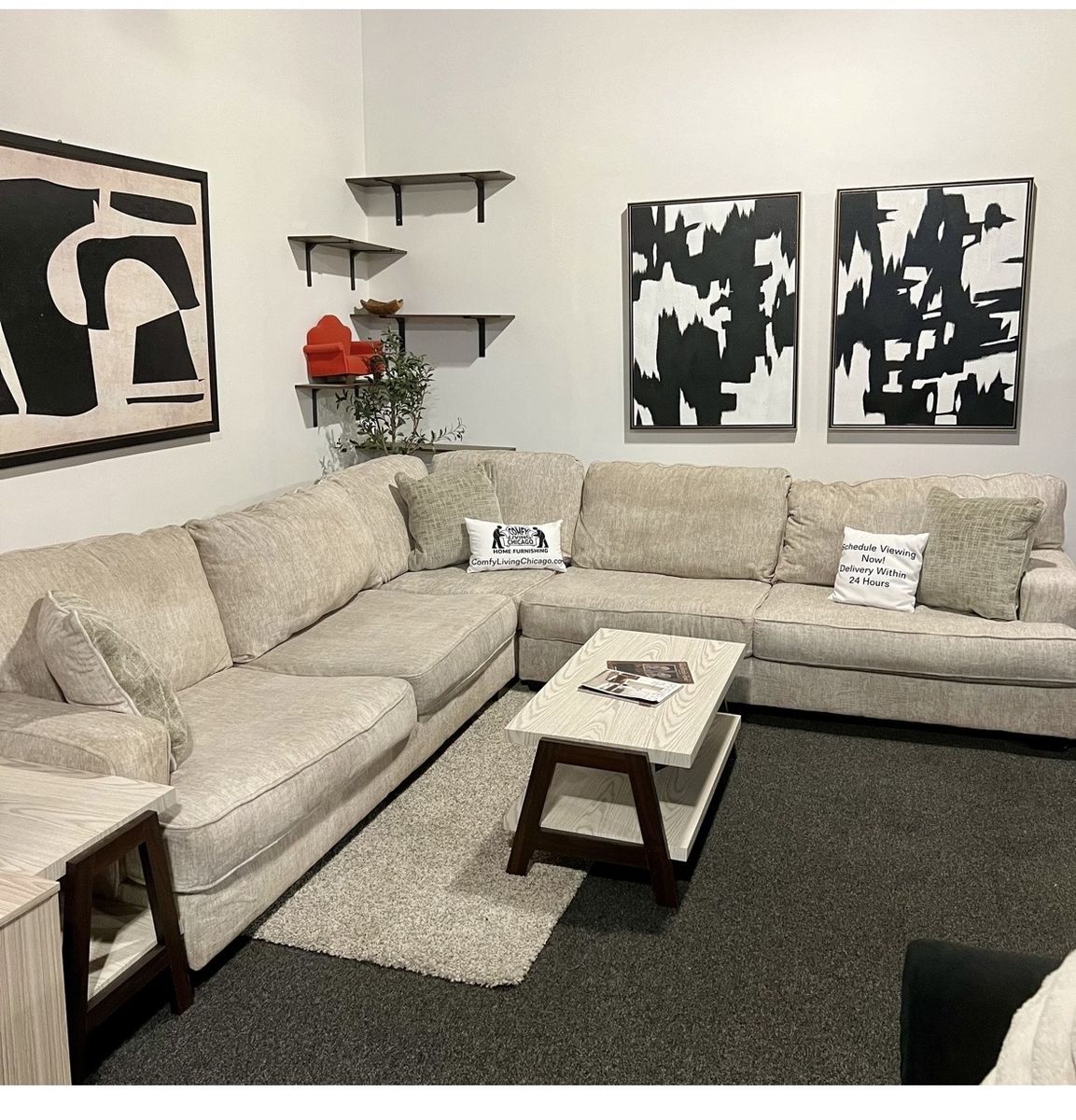 Koehler Cream Modular 3 Piece Sectional Couch