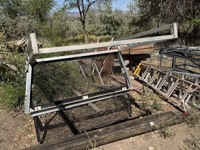 Heavy Duty Truck Rack with Mesh Window Guard aluminum with built in tie downs