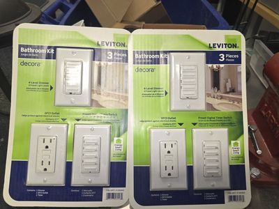 Leviton Decora Bathroom Kit - 4-Level Dimmer, GFCI Outlet, Preset Digital Timer Switch, 3-Piece. I have 2 of these