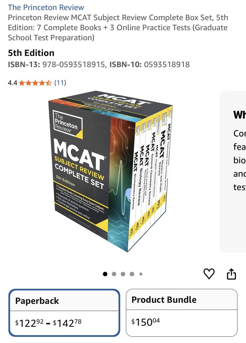 MCAT subject review complete box set