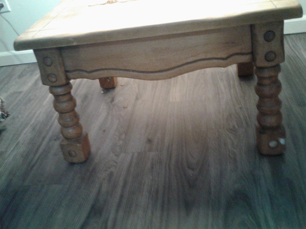 Vintage 1970s Farmhouse Style Wood Coffee Table