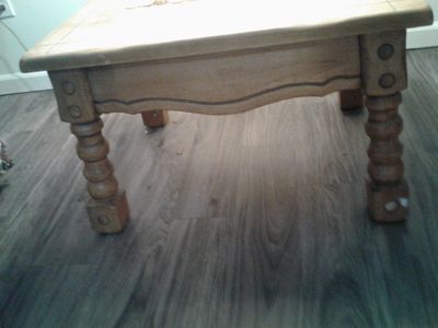 Vintage 1970s Farmhouse Style Wood Coffee Table