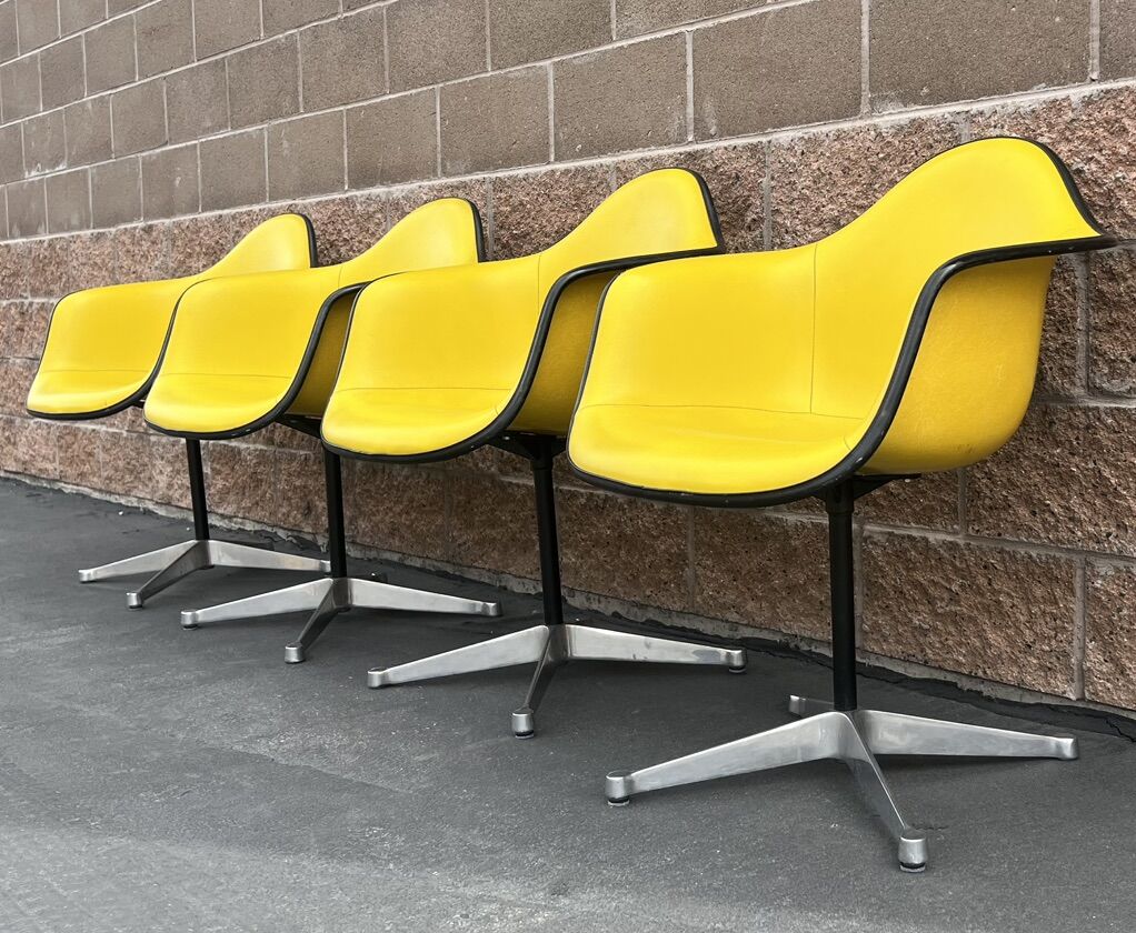 MCM Herman Miller Padded Fiberglass Shell Chairs