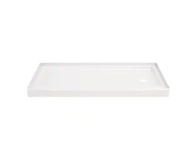 Delta Classic 400 60" x 30" Alcove Shower Pan Base with Right Drain in High Gloss White (New)
