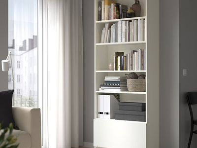 IKEA white Billy Bookcase with wheel drawer- FREE