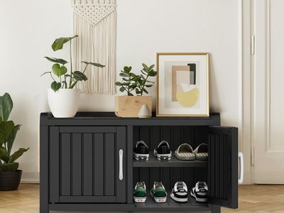 New! ROJIK Shoe Cabinet Waterproof UV-Resistant,Storage Bench Indoor Outdoor with Adjustable Shelves,for Entryway Bedroom