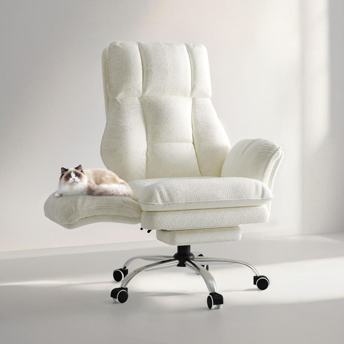BRAND NEW Big and Tall Office Chair, Flip Armrests for Pets & Criss Cross Sitting, with Foot Rest