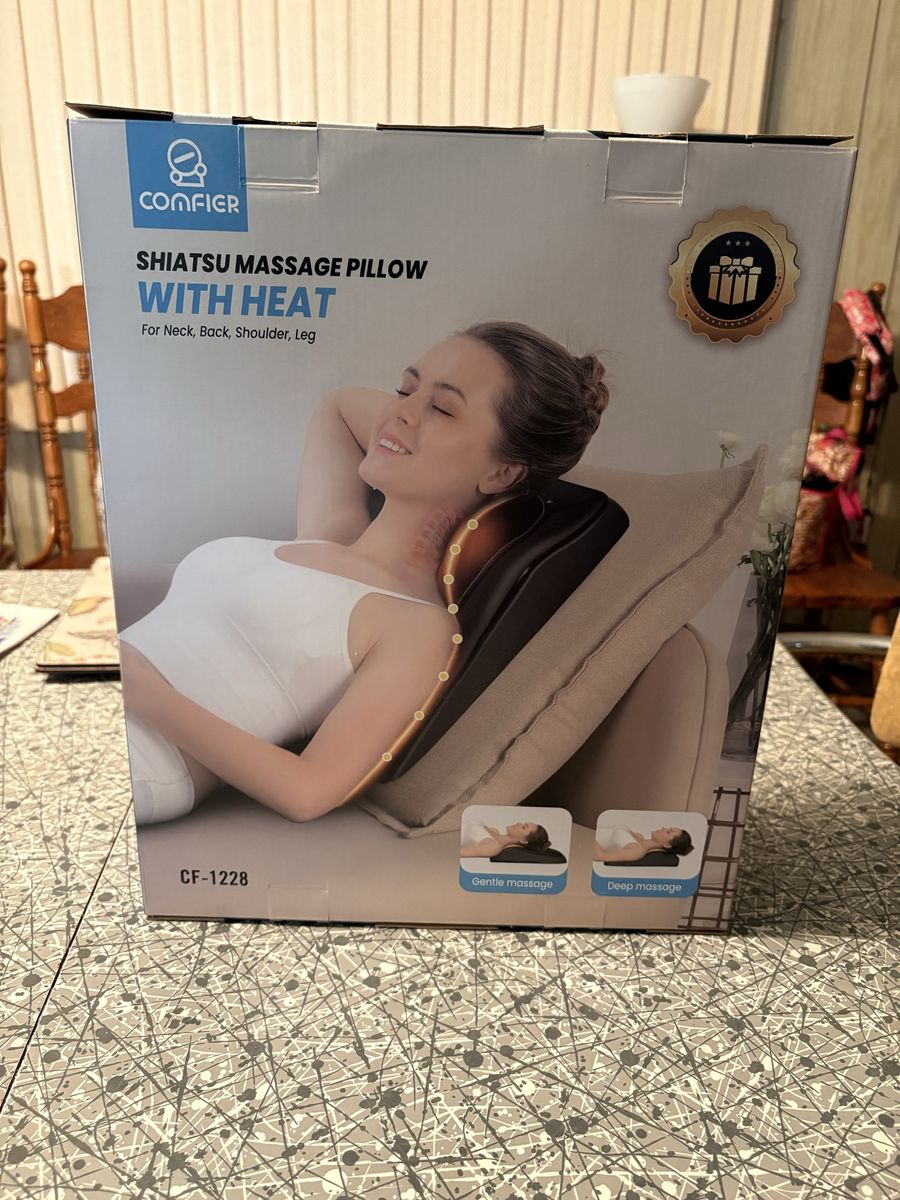 Comfier CF-1228 Shiatsu Massage Pillow with Heat & Vibration for Neck, Back, Shoulder, Leg