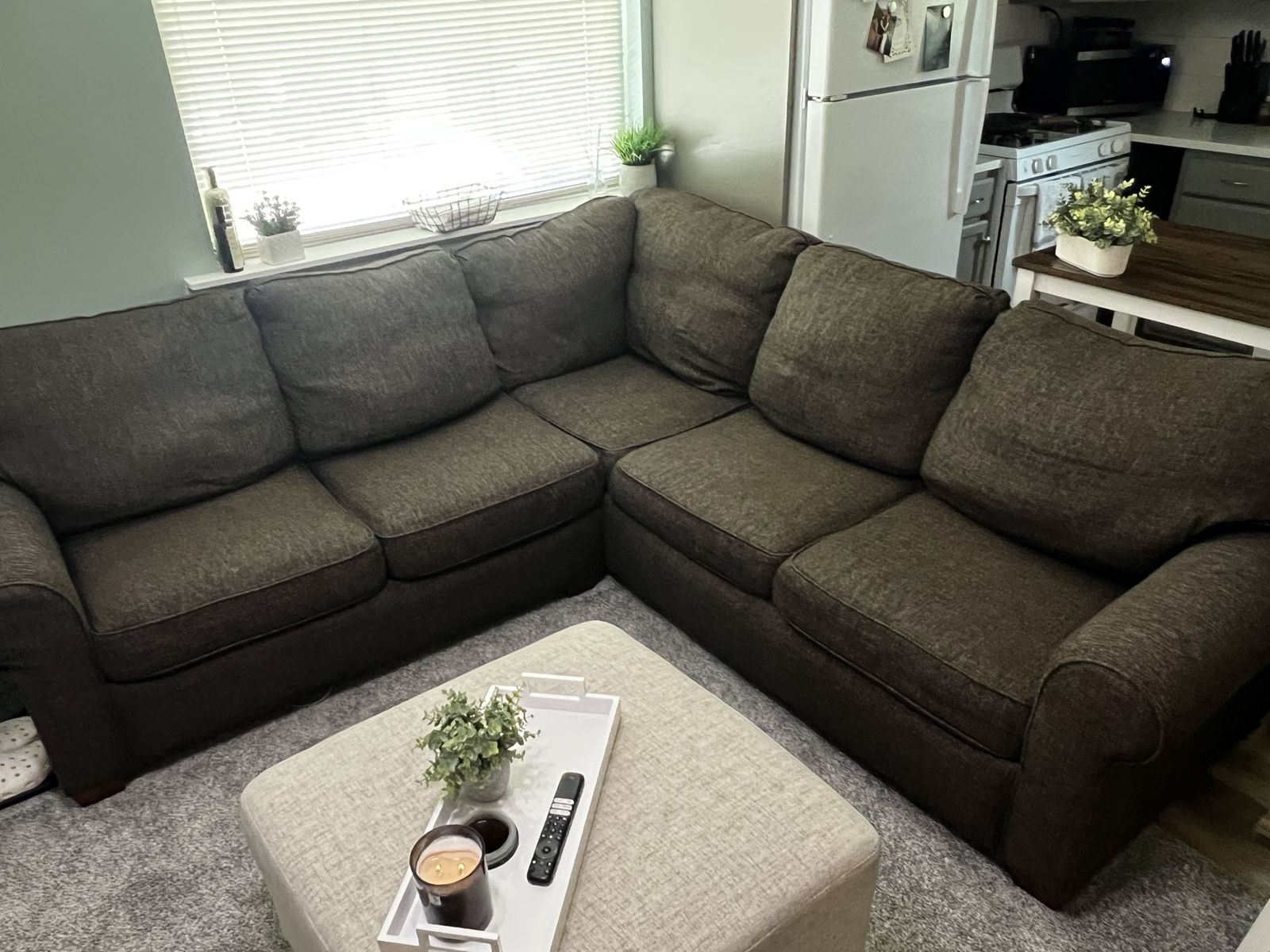 Small 93” x 93” Brown Sectional - Flexsteel