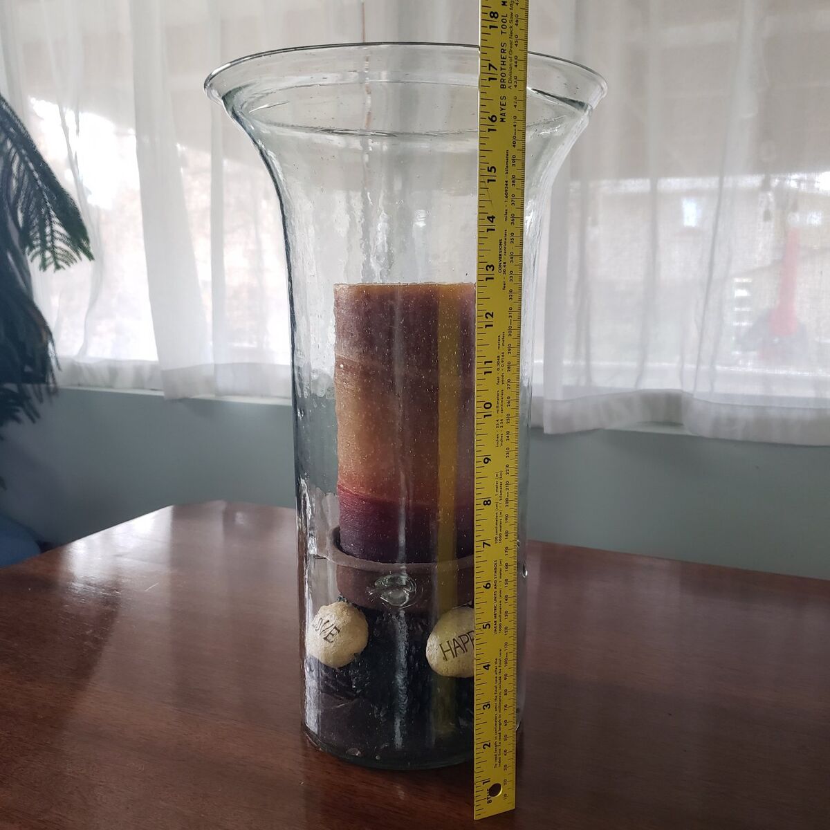 Centerpiece Candle Vase Joy Love Happiness Large