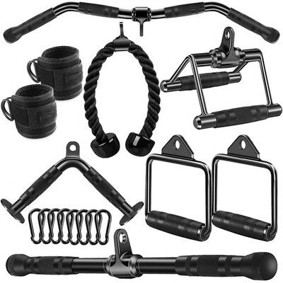 Cable Handle and Bar Attachments for Gym