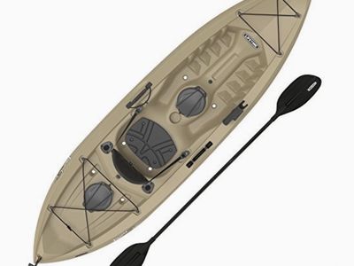Lifetime Tamarack Angler 100 Sit-On-Top Fishing Kayak with Paddle - Tan