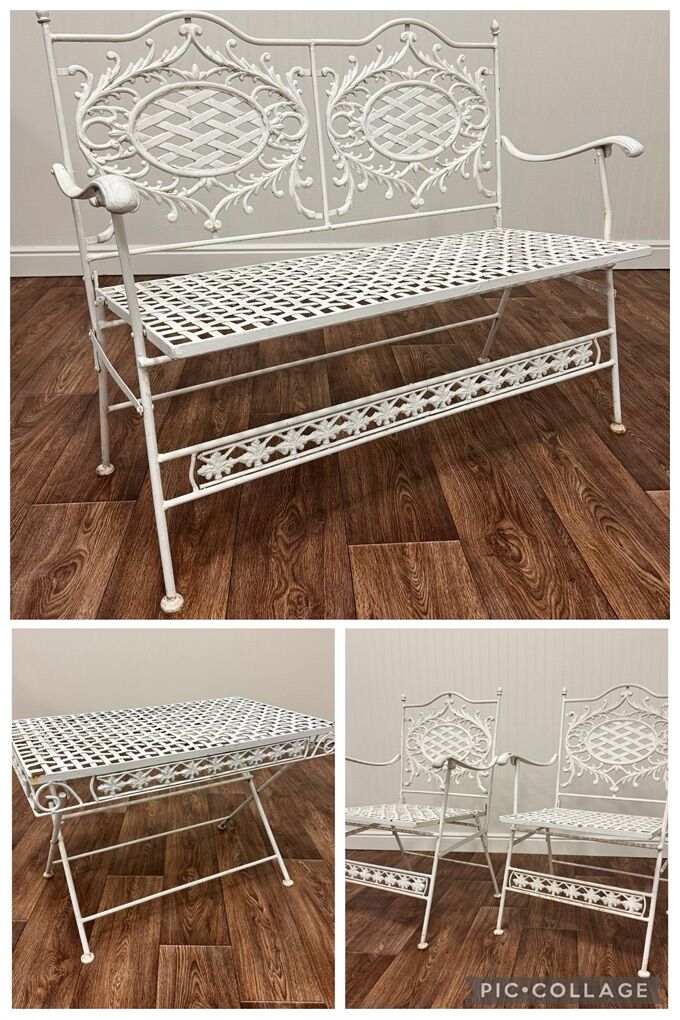 Vintage Cast Iron Patio Set – Victorian Revival