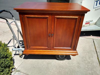 Wood cabinet for office or den