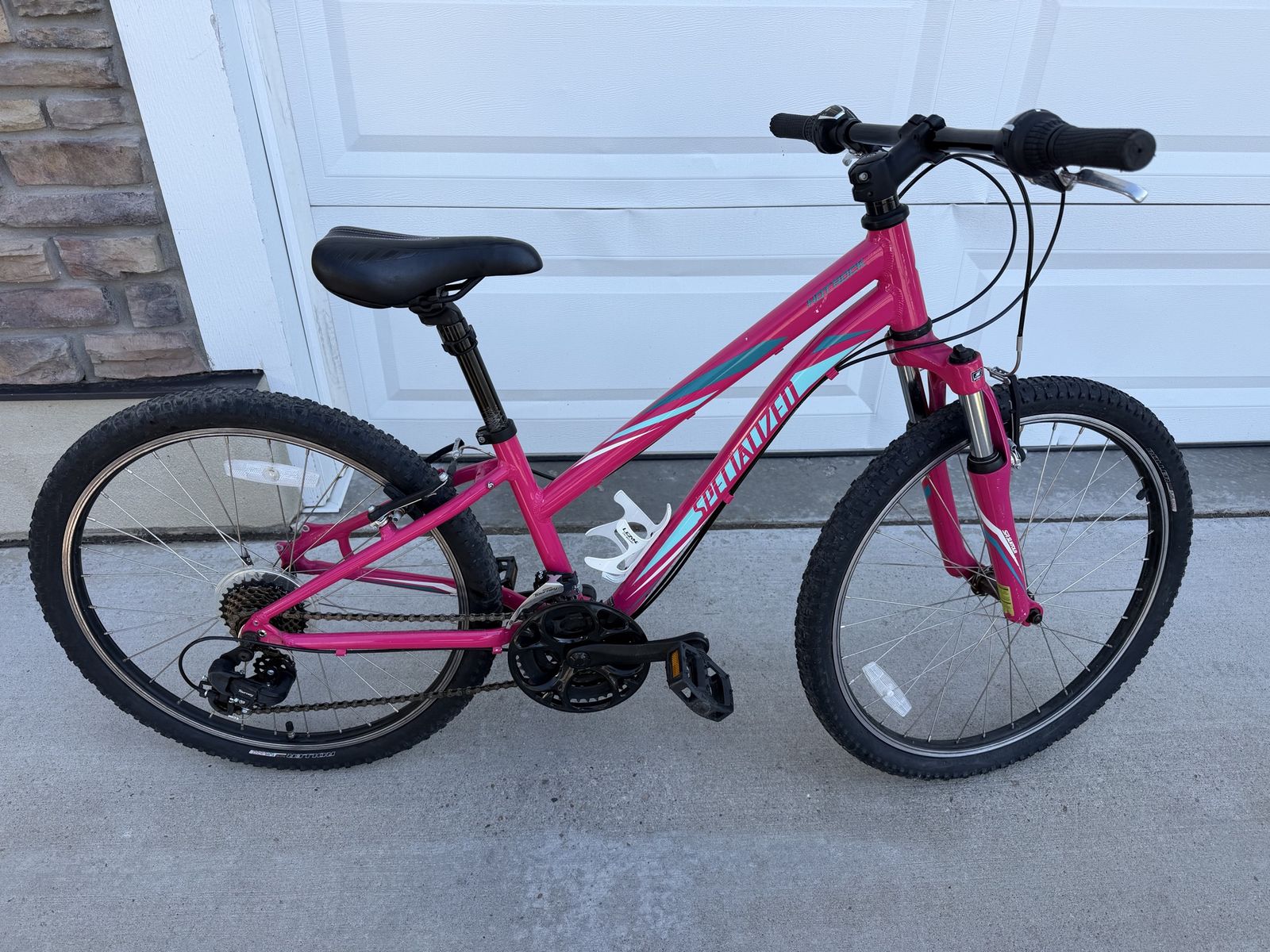 Specialized Hotrock 24" Kids Mountain Bike - Pink/Teal, Front Suspension