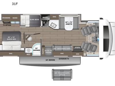 2021 Odessy Entegra 31F Class C Motorhome with Bunkhouse