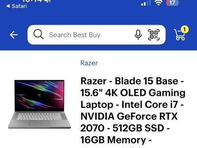 Razer Blade 15 Base 15.6" 4K OLED Gaming Laptop i7 RTX 2070 512GB SSD 16GB Mercury White