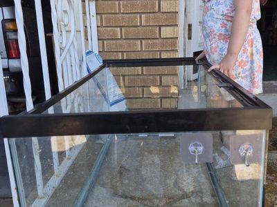 Damaged Rectangular Glass Aquarium Tank -50 gallon