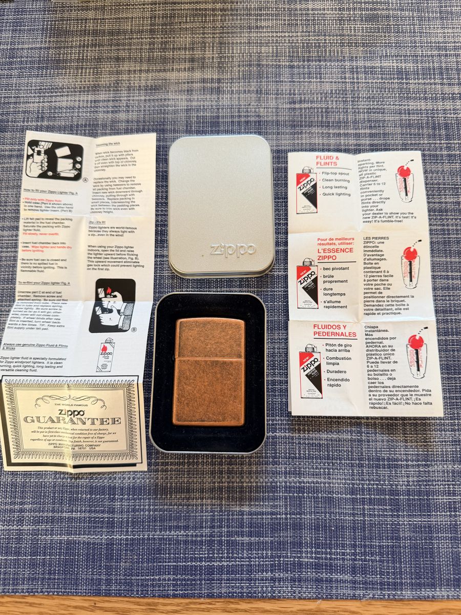 Highly Collectable Zippo Copper-clad Windproof Lighter NEW in Original Case