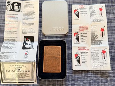 Highly Collectable Zippo Copper-clad Windproof Lighter NEW in Original Case