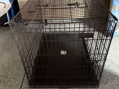Metal Folding Wire Dog Crate with Removable Tray & Divider Panel