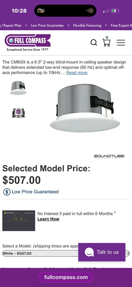 Soundtube 6.5" Criling Mount Speaker