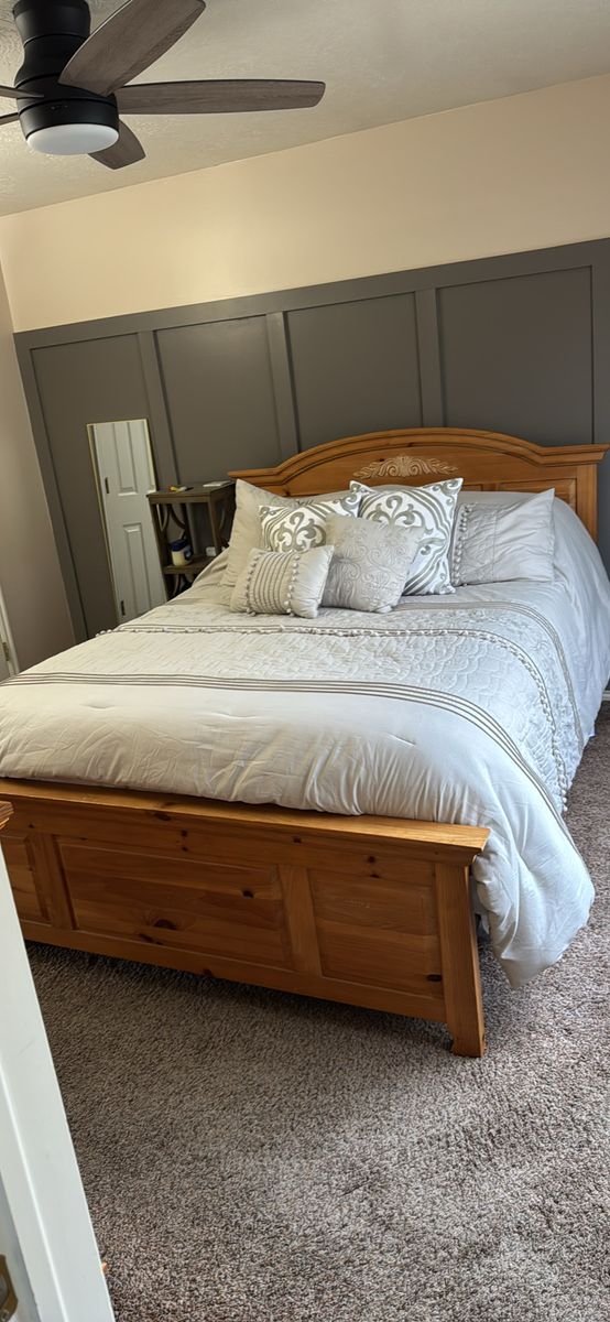 Queen Size Bed Frame with Headboard and Footboard