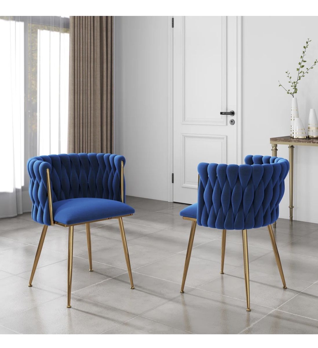 Velvet Woven Dining Chair set of 2