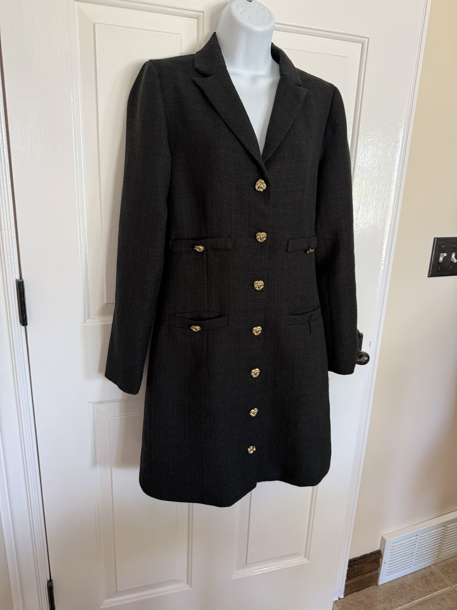 Vintage black tweed blazer size S polyester material