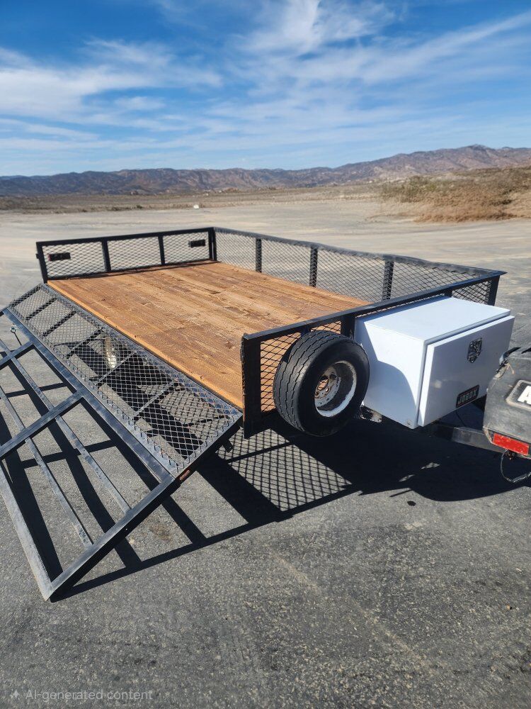 1998 7x12 Utility Trailer w/ Side Ramp