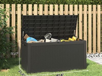 100 Gallon Outdoor Deck Box - Resin Rattan Storage Container