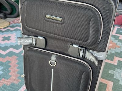 Eddie Bauer Black & Grey Soft-Sided Rolling Check-in Luggage Suitcase with Extendable Handle