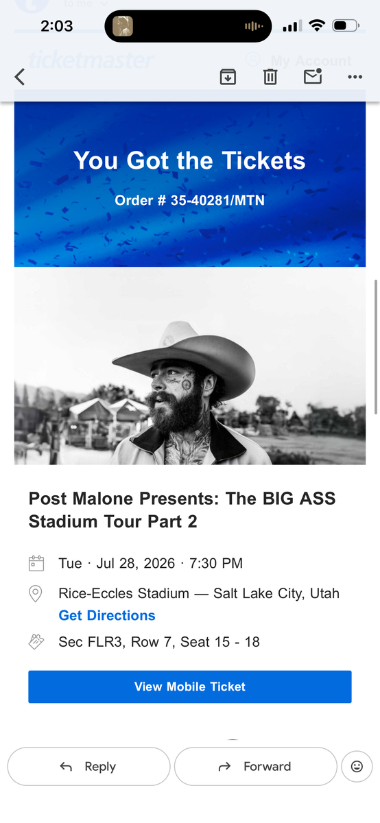Post Malone/ Jelly Roll Tickets
