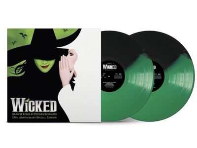Wicked-15th Anniversary Edition Green/Black Split Color Vinyl-SEALED-Original Broadway Cast-Ariana Grande-Pentatonix