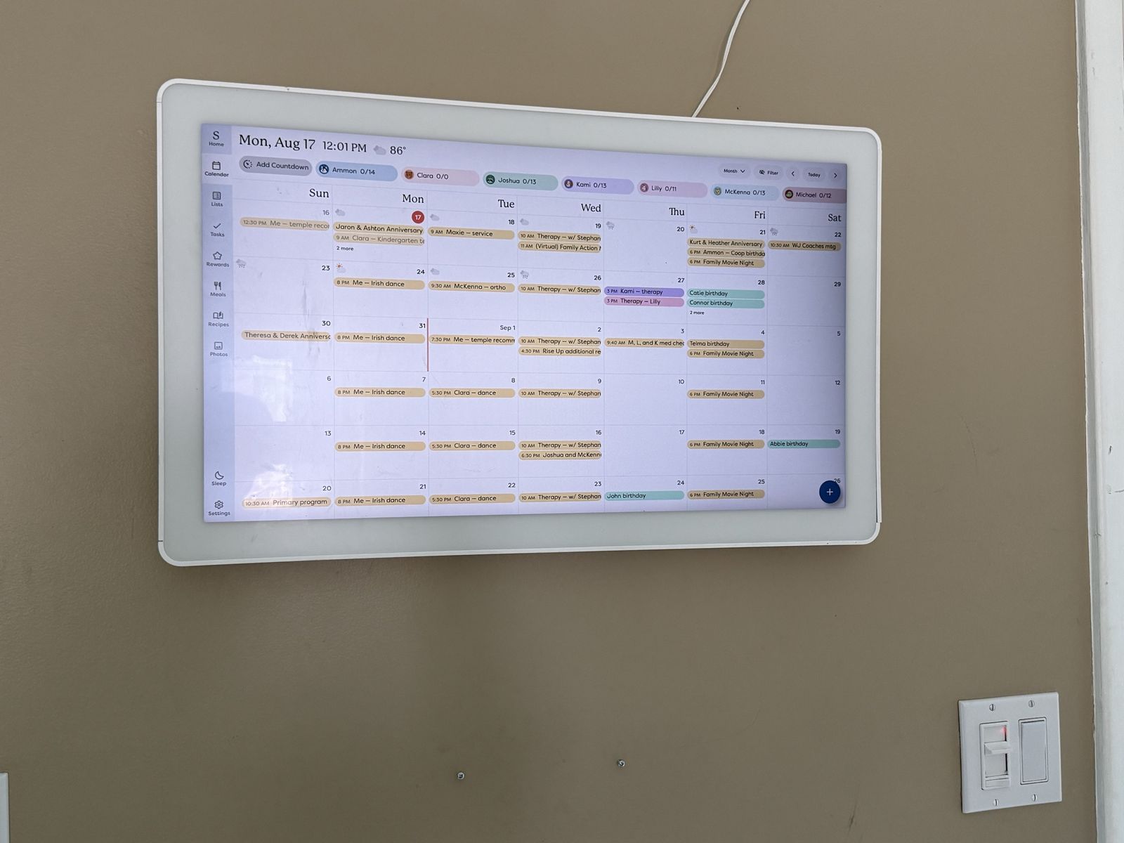Skylight Max 27” Smart Family Calendar Touchscreen Display