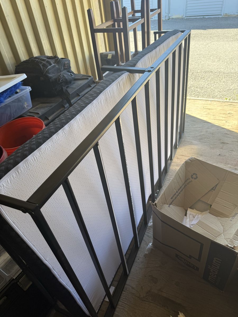 Twin size bed frame and mattress
