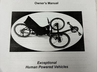 WizWheelz TerraTrike 3.4 Recumbent Tricycle - Owner's Manual Included