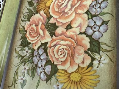 Serving Tray 1950's Metal With Stand