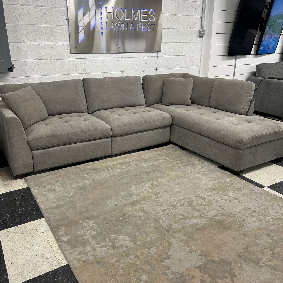 COSTCO THOMASVILLE MILES FABRIC SECTIONAL W/ POWER FOOTRESTS!