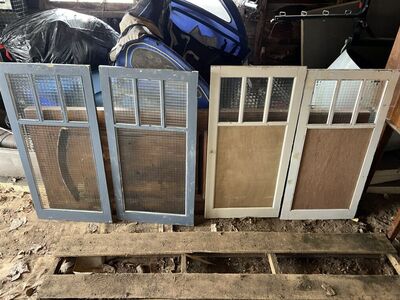 2 Antique Interior Windows In Frames