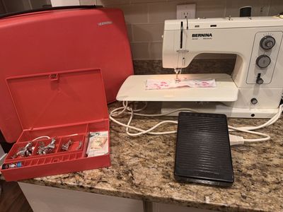 Bernina Record Electronic Sewing Machine with Case and Accessories